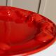 Vintage ceramic fruit dish - red enamel - relief of fruits - Mid-Century design - Italy 1980s