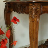 Louis XV style console living room table in walnut