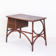 Bureau vintage en rotin et bois à tiroirs France années 1960