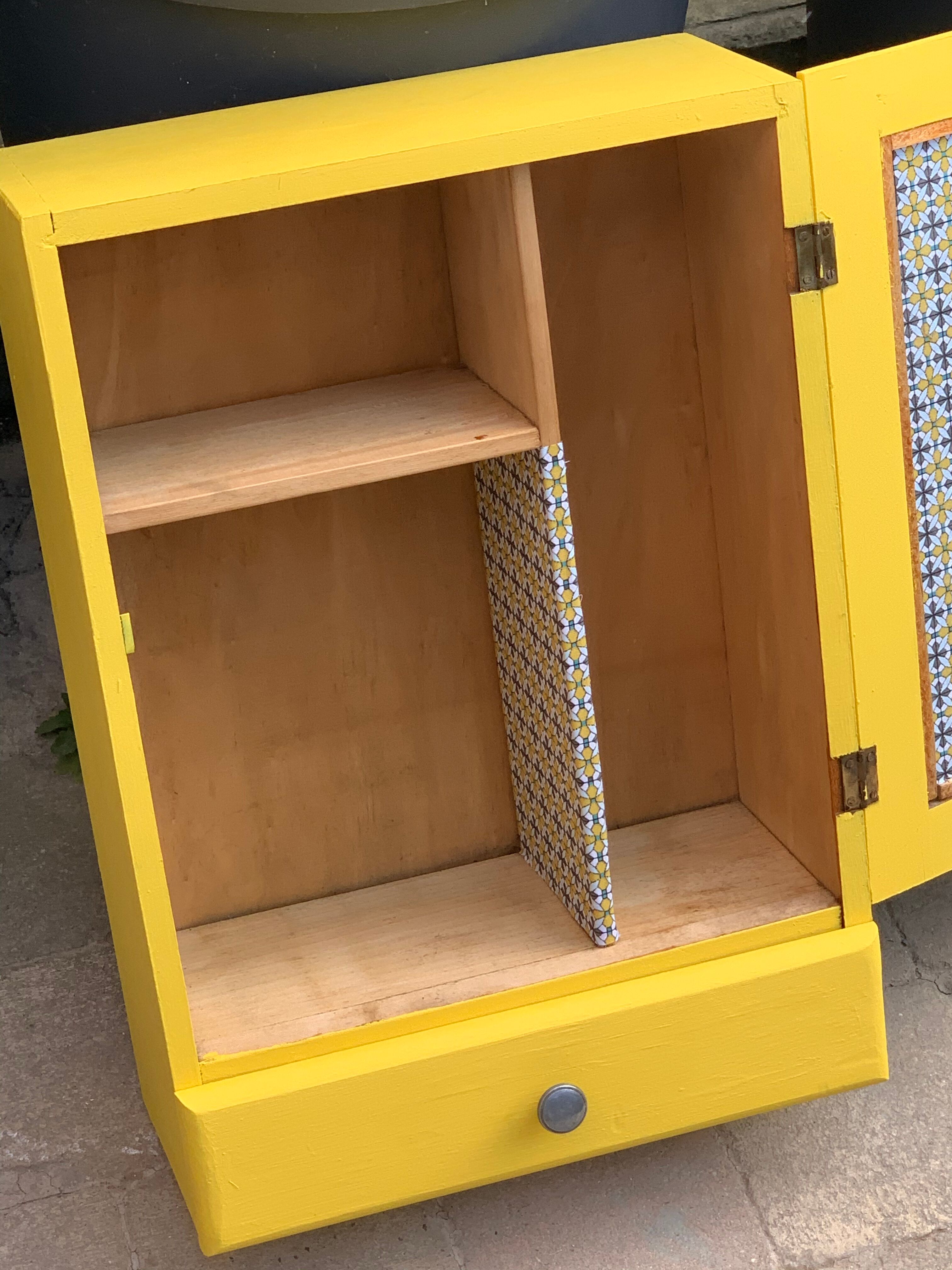Powdered yellow medicine cabinet