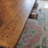Large solid oak farmhouse table with two drawers 260 cm x 100 cm