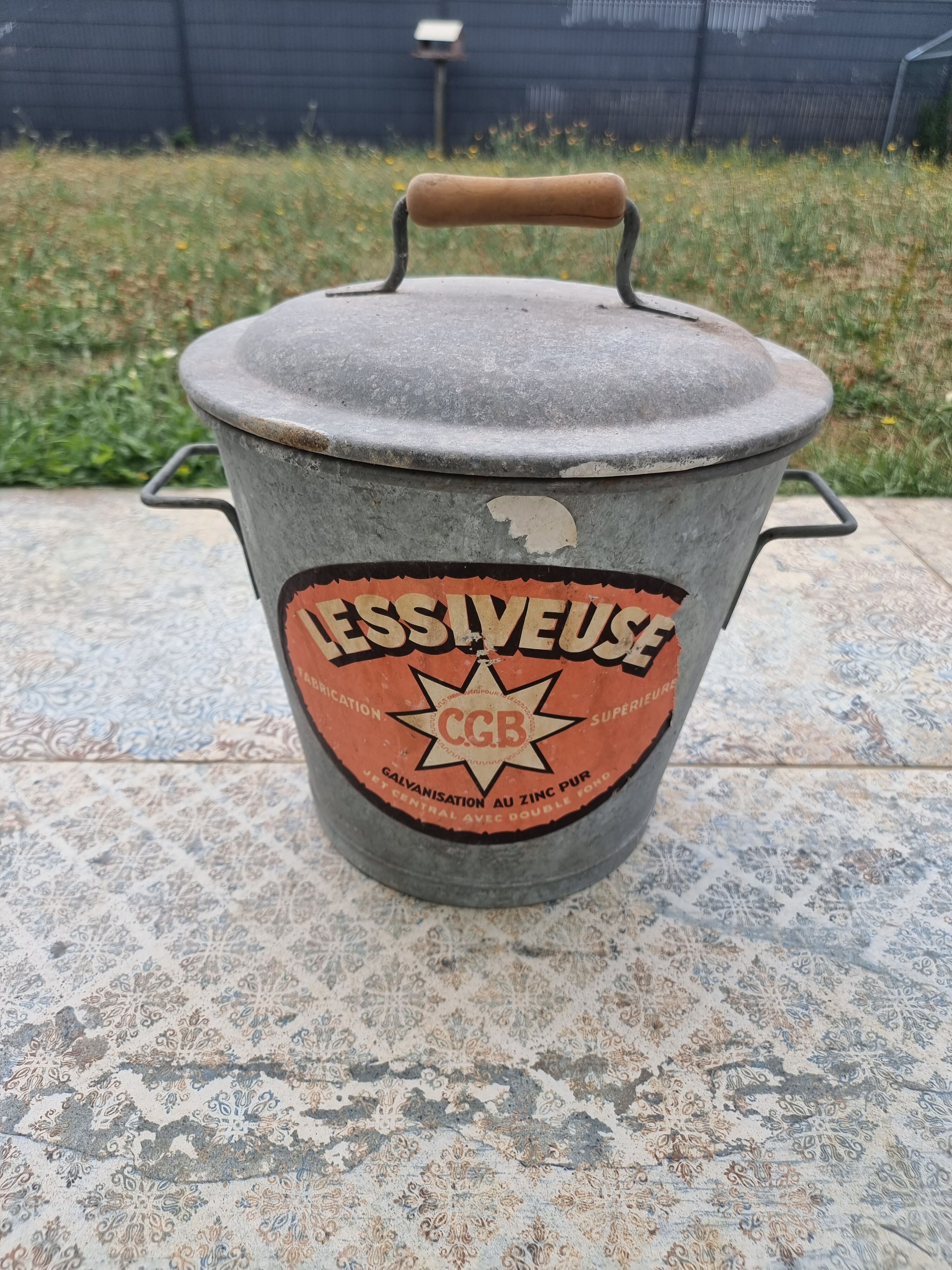 Old zinc washing machine