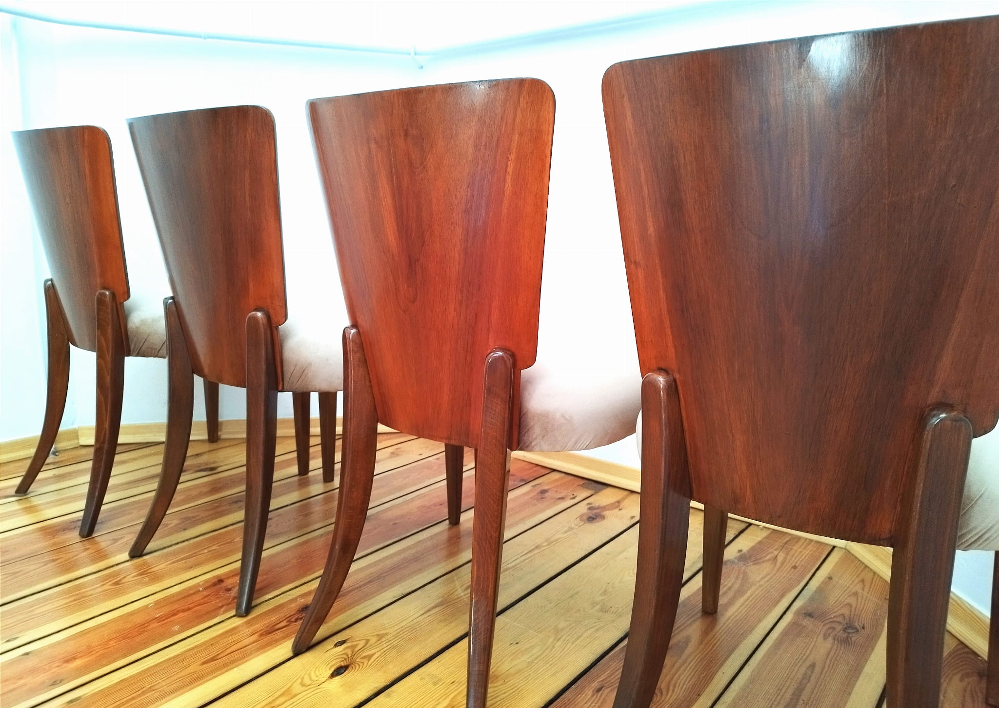 Set of four chairs H-214 proj.J.Halabala, the 50s Czechoslovakia