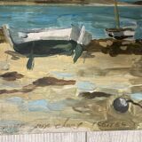 Marine Oil on panel Brittany Trestel beach