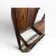 Vintage wooden coat rack with mirror.