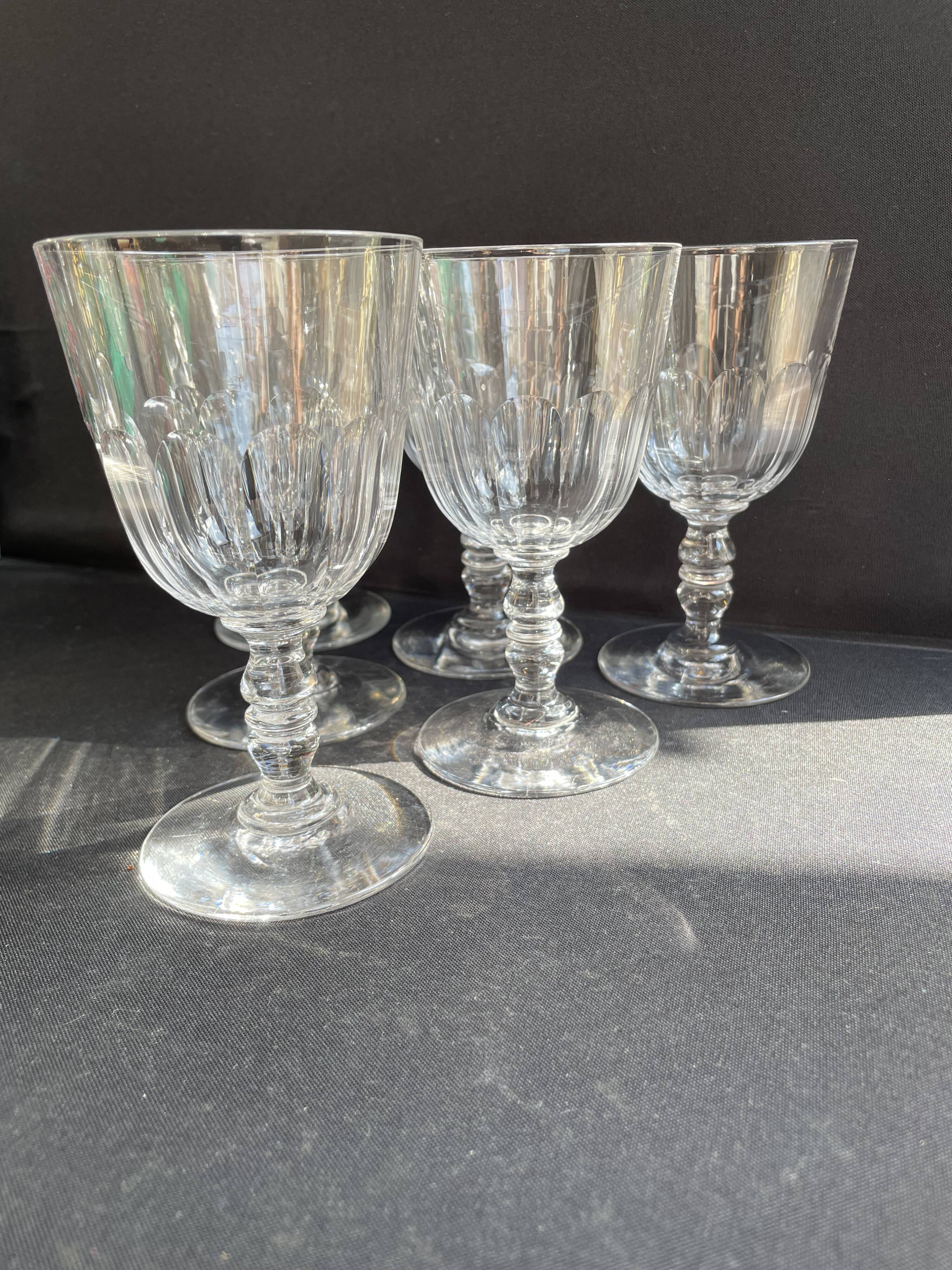 6 verres à eau Baccarat, modèle "Clermont", XIXème