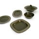Five-Piece Black Earthenware Serving Set by Antonia Campi, Italy
