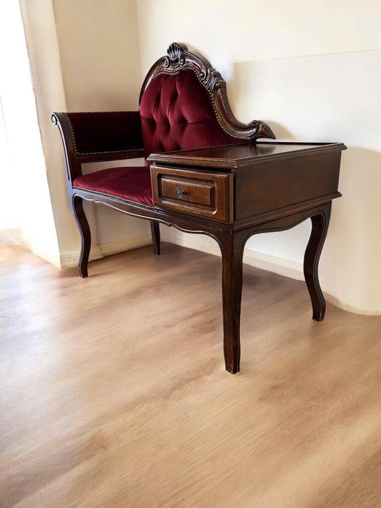 Vintage Baroque Bench/Chair with Telephone Table/Bench