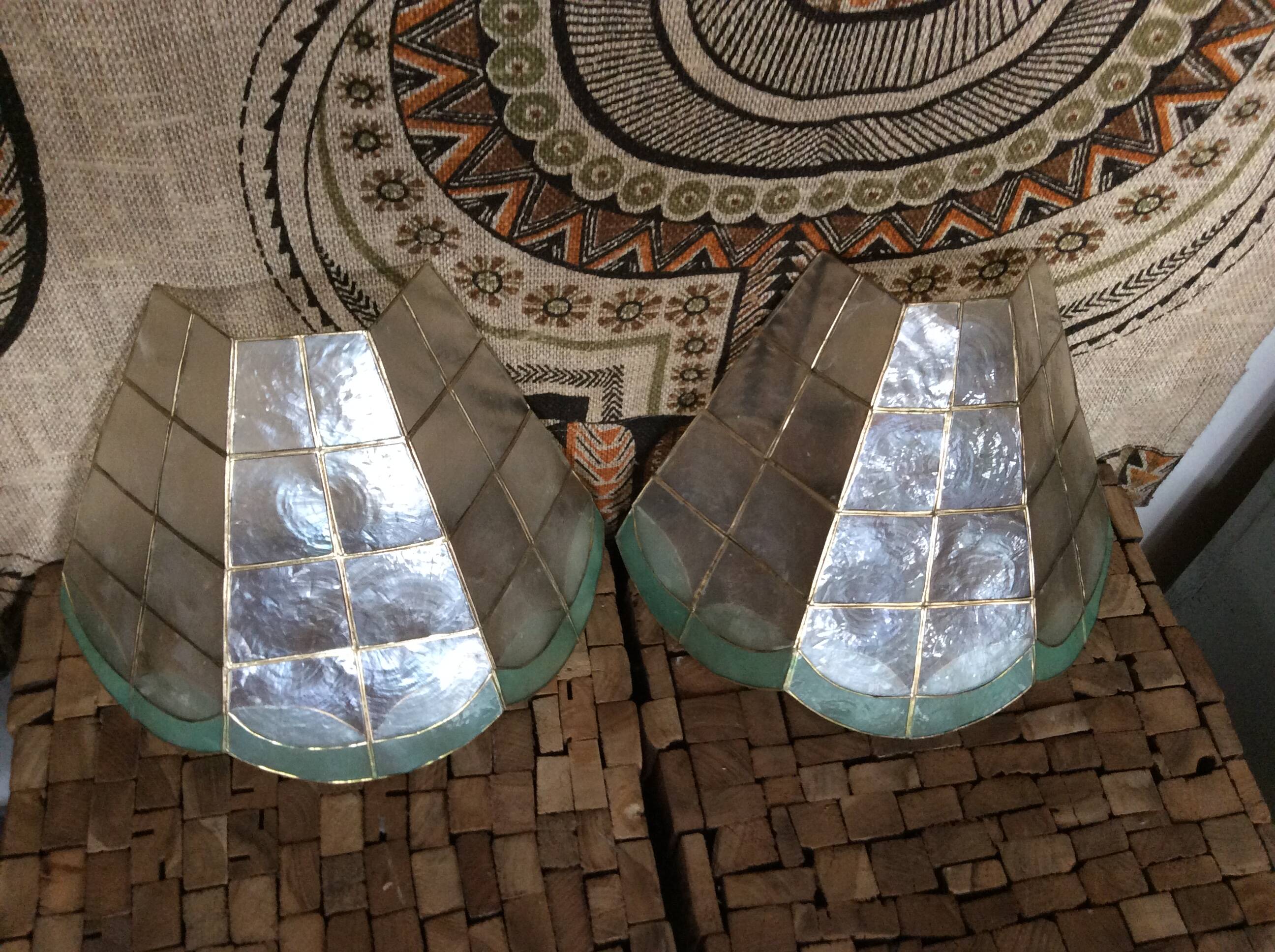 Mother-of-pearl sconces