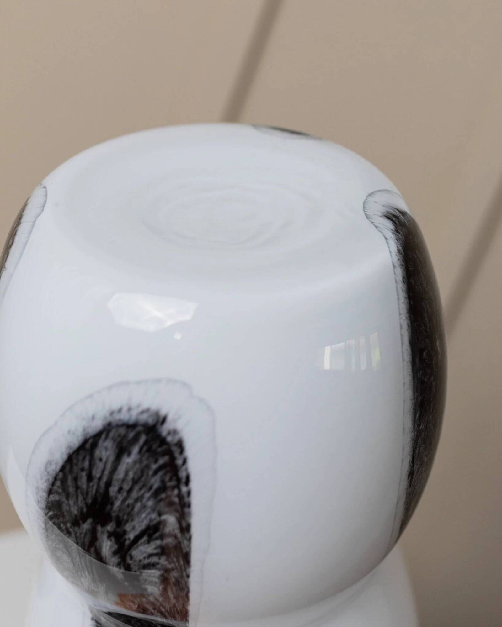Black and White Hand-Blown Murano Glass Vase by Corso Italia (1980s) – 26 cm tall