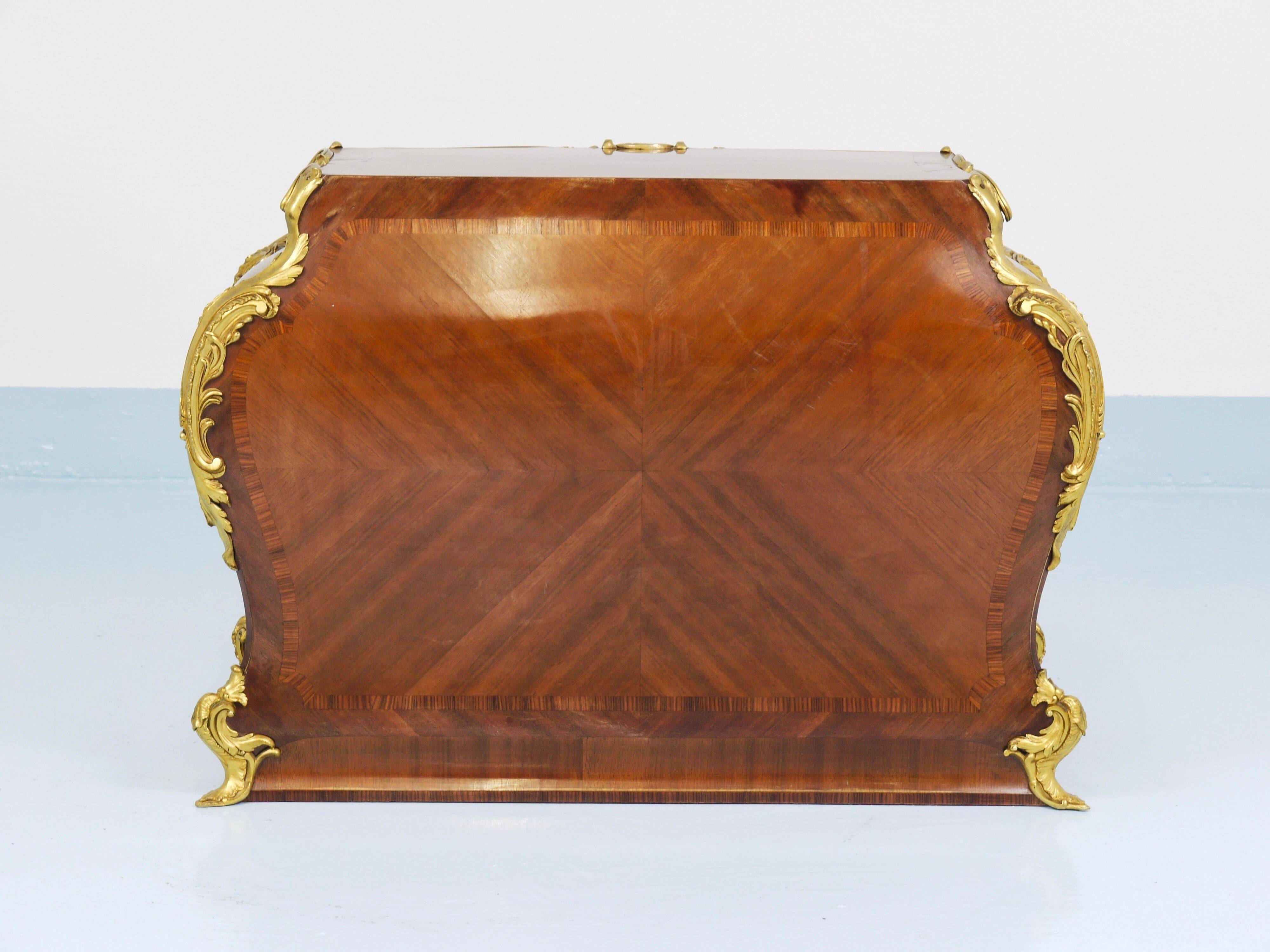 G. Durand Louis XV Bombe Commode, Marquetry, Gilt Bronze, 1880, Paris, France