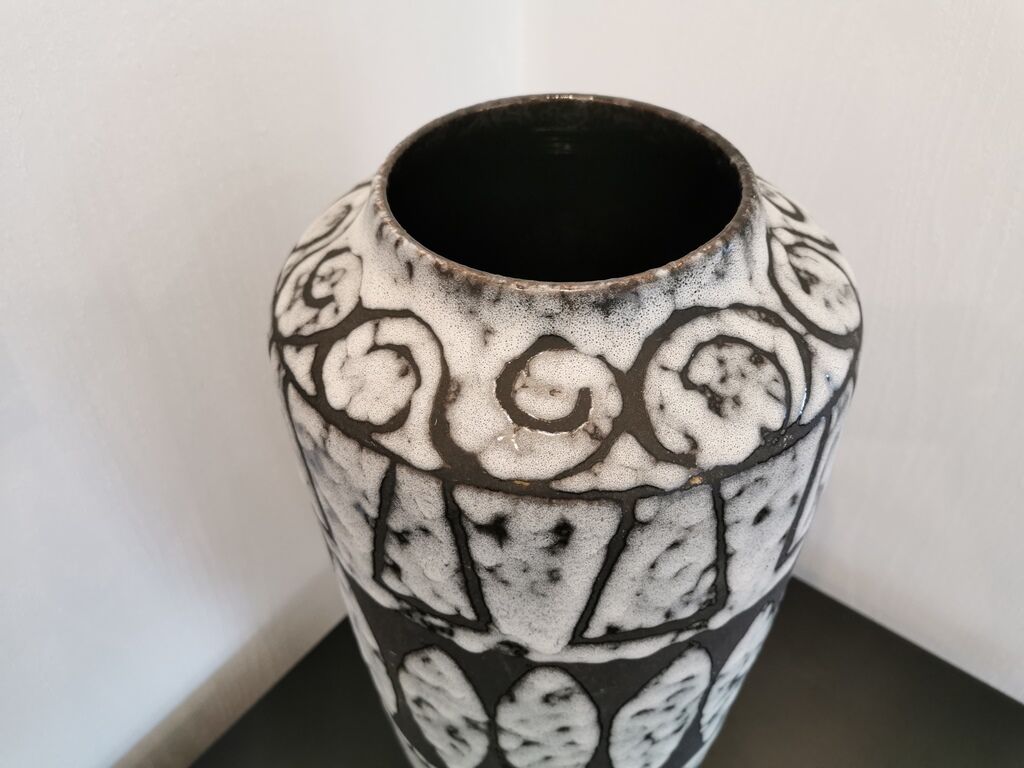 Vase Scheurich West Germany noir et blanc