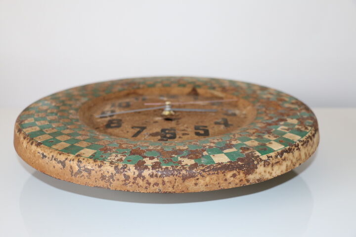 Green Japy checkerboard wall clock