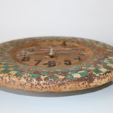 Green Japy checkerboard wall clock