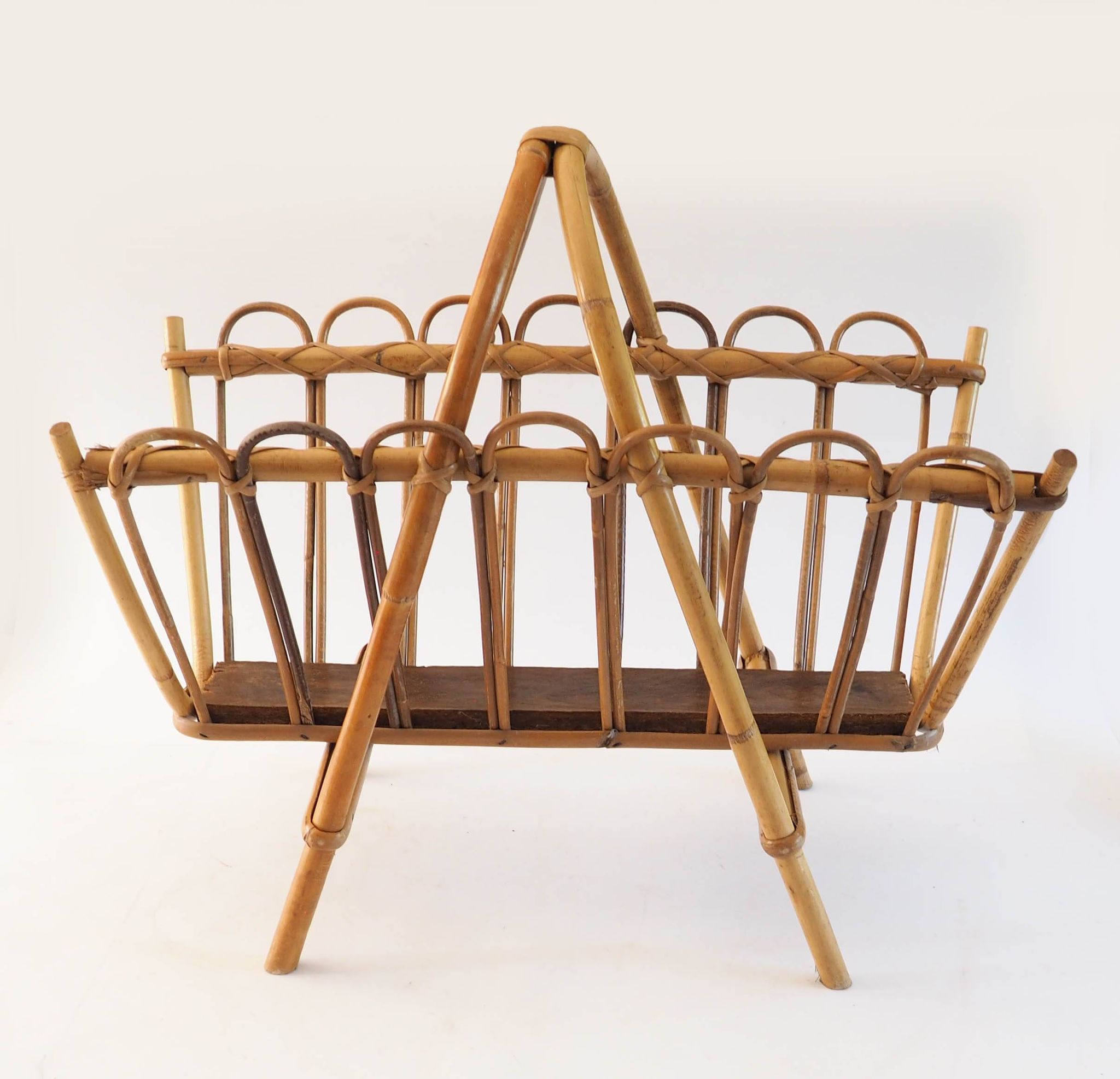 Rattan magazine rack