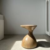 Solid wood side table (monoxyl) organic shape natural color