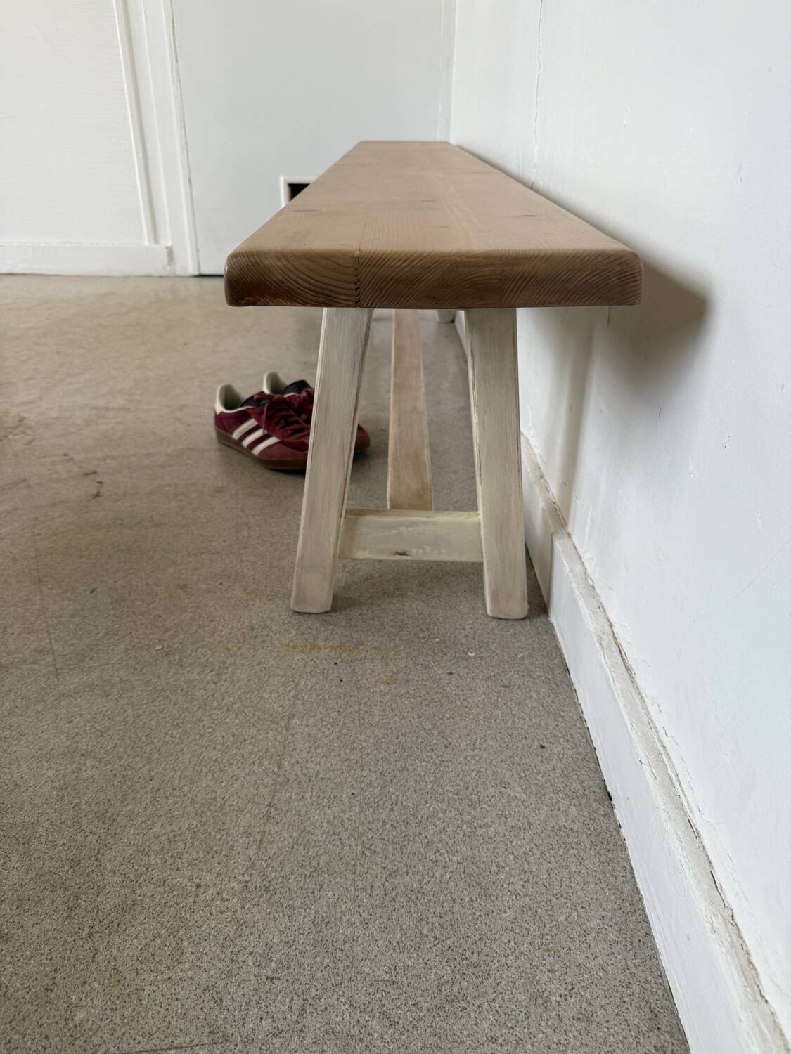 Vintage solid wood farmhouse bench