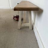 Vintage solid wood farmhouse bench