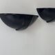 Pair of vintage wall lights, black porcelain, France 1970