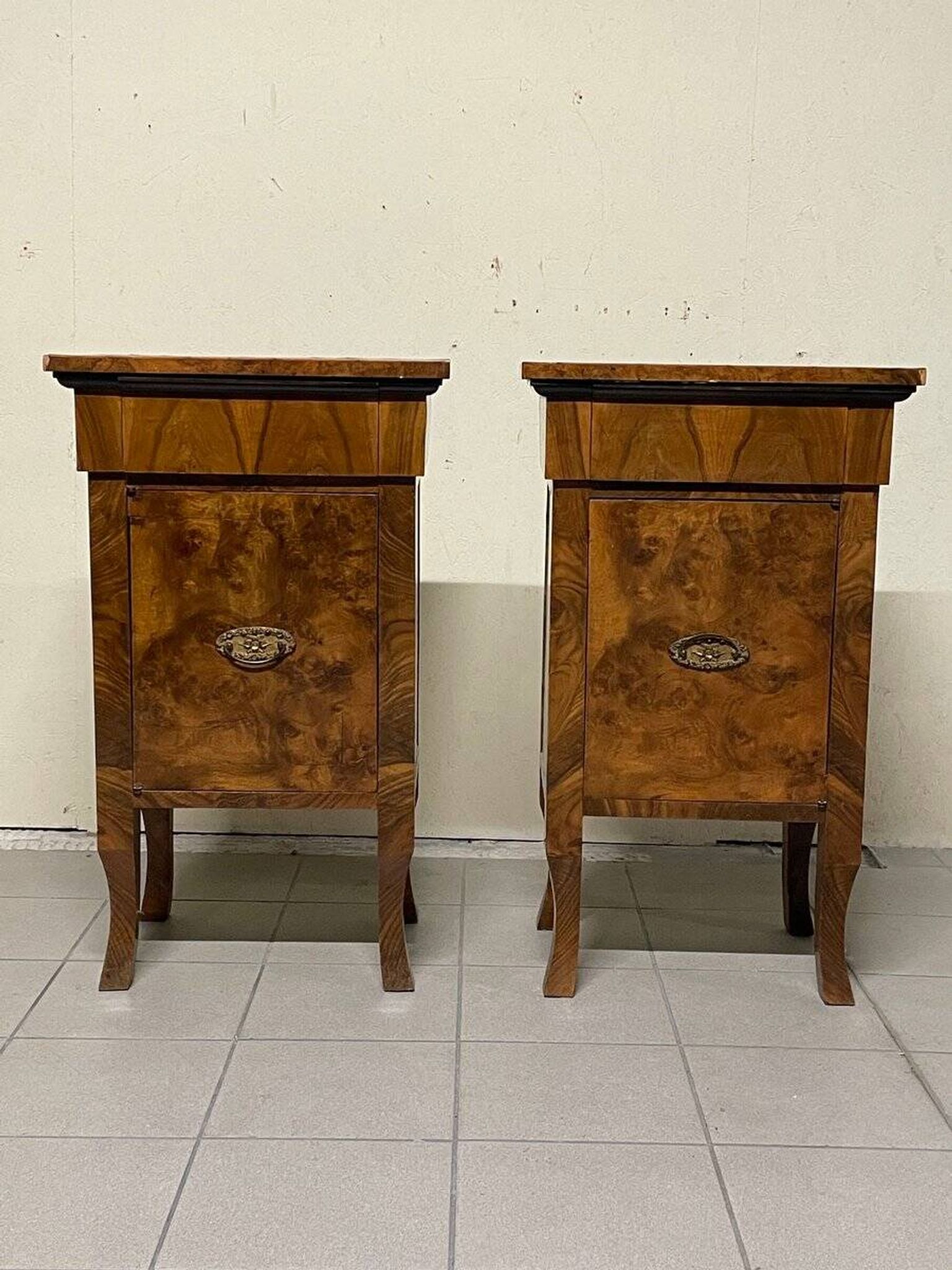 Large Art Deco bedside tables, Italy, 1930s, set of 2