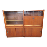 Meubles vitrine des années 50 bois et vitres
