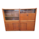 1950s wood and glass display cabinet