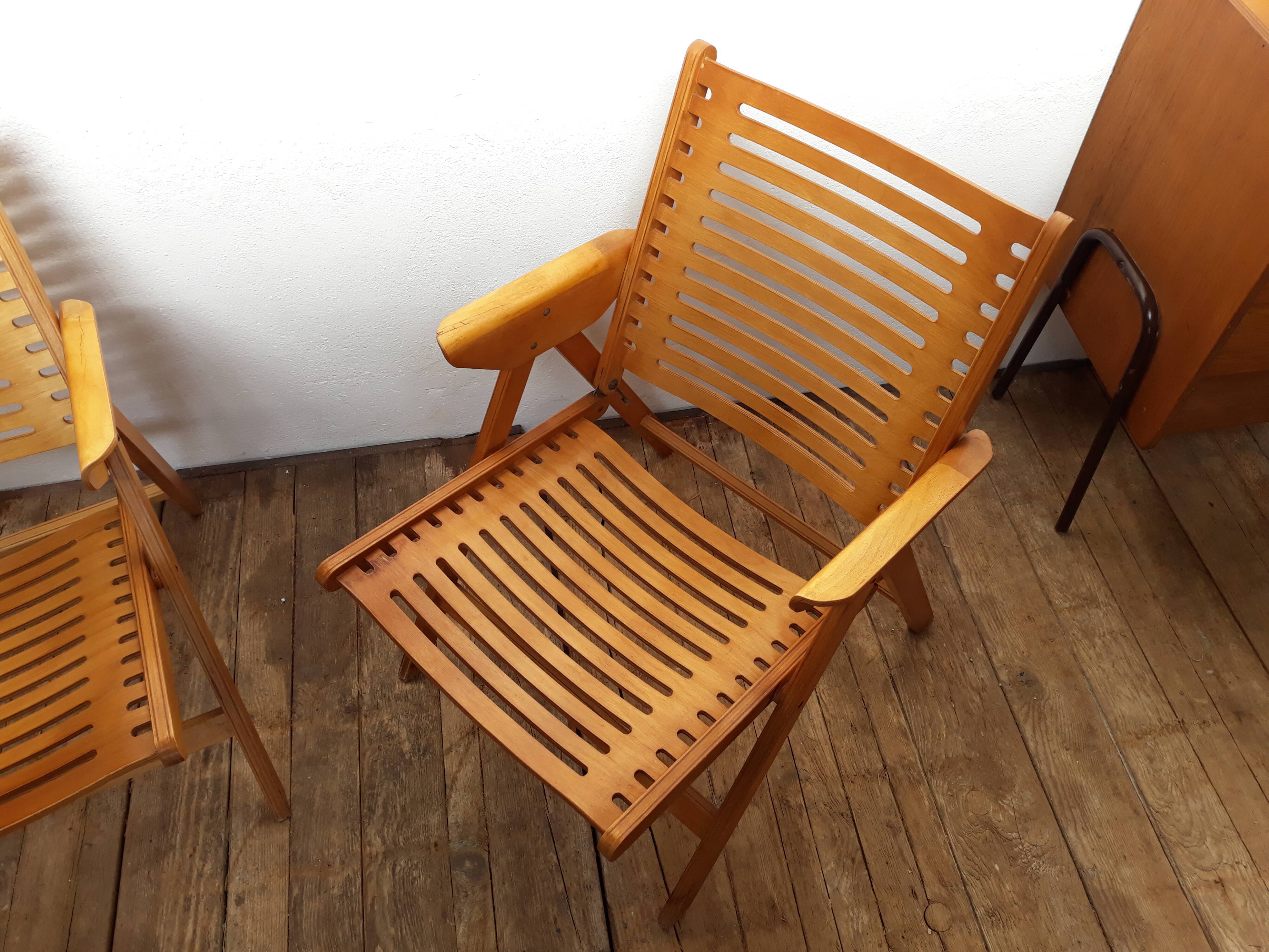2 folding chairs vintage Rex lounge by Niko Kralj design