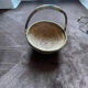 Vintage rattan and brass basket