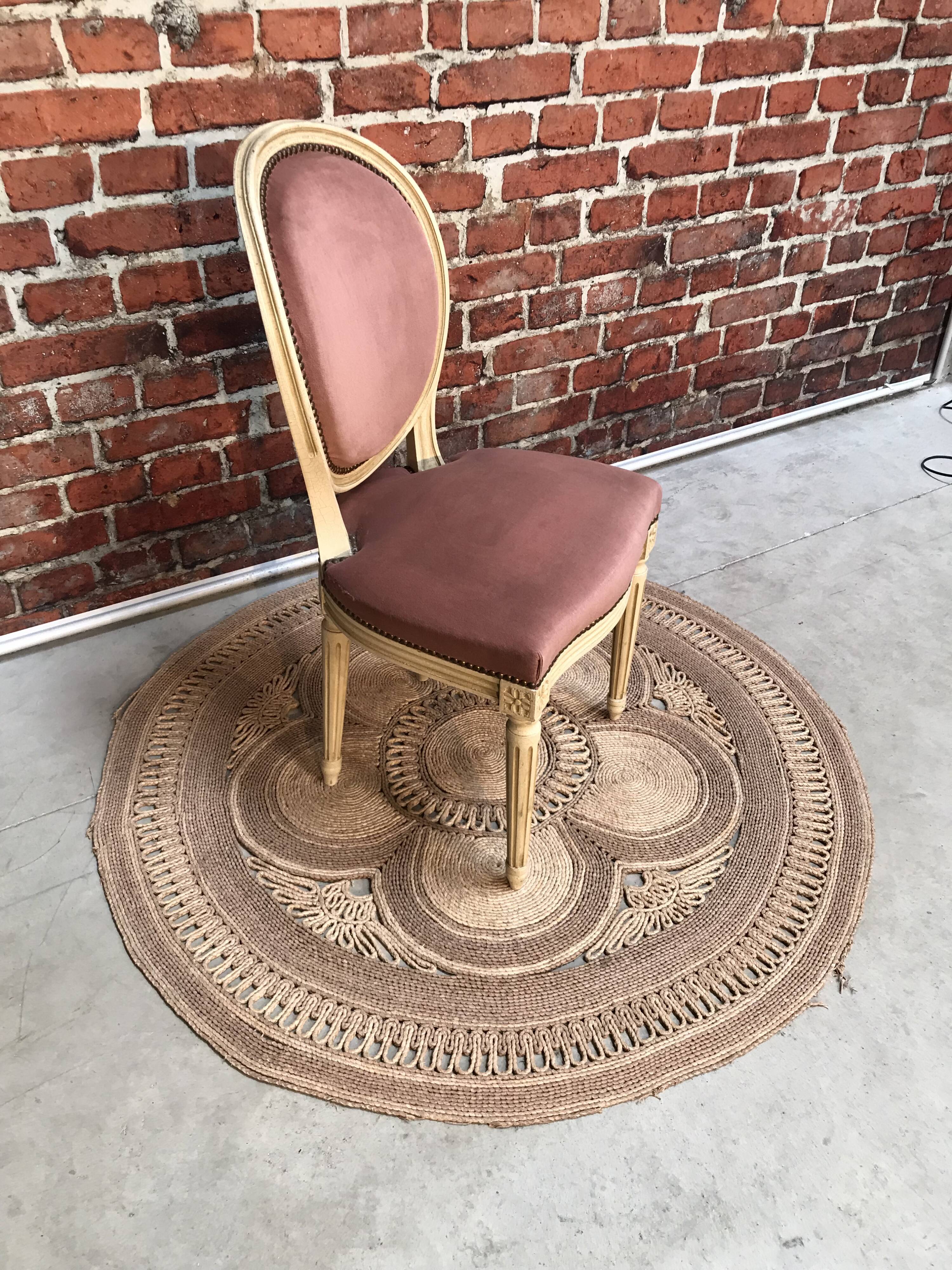 Pink medallion armchair