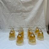 10 amber stemmed glasses 1980