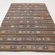 6x9 Brown Grenn Handmade Persian Kilim Rug, 187x286Cm
