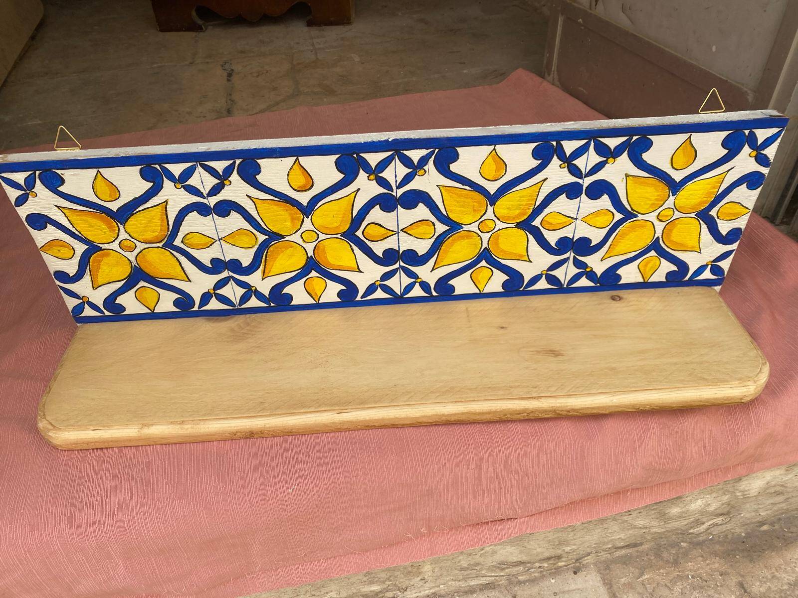 Hand-painted wooden shelf