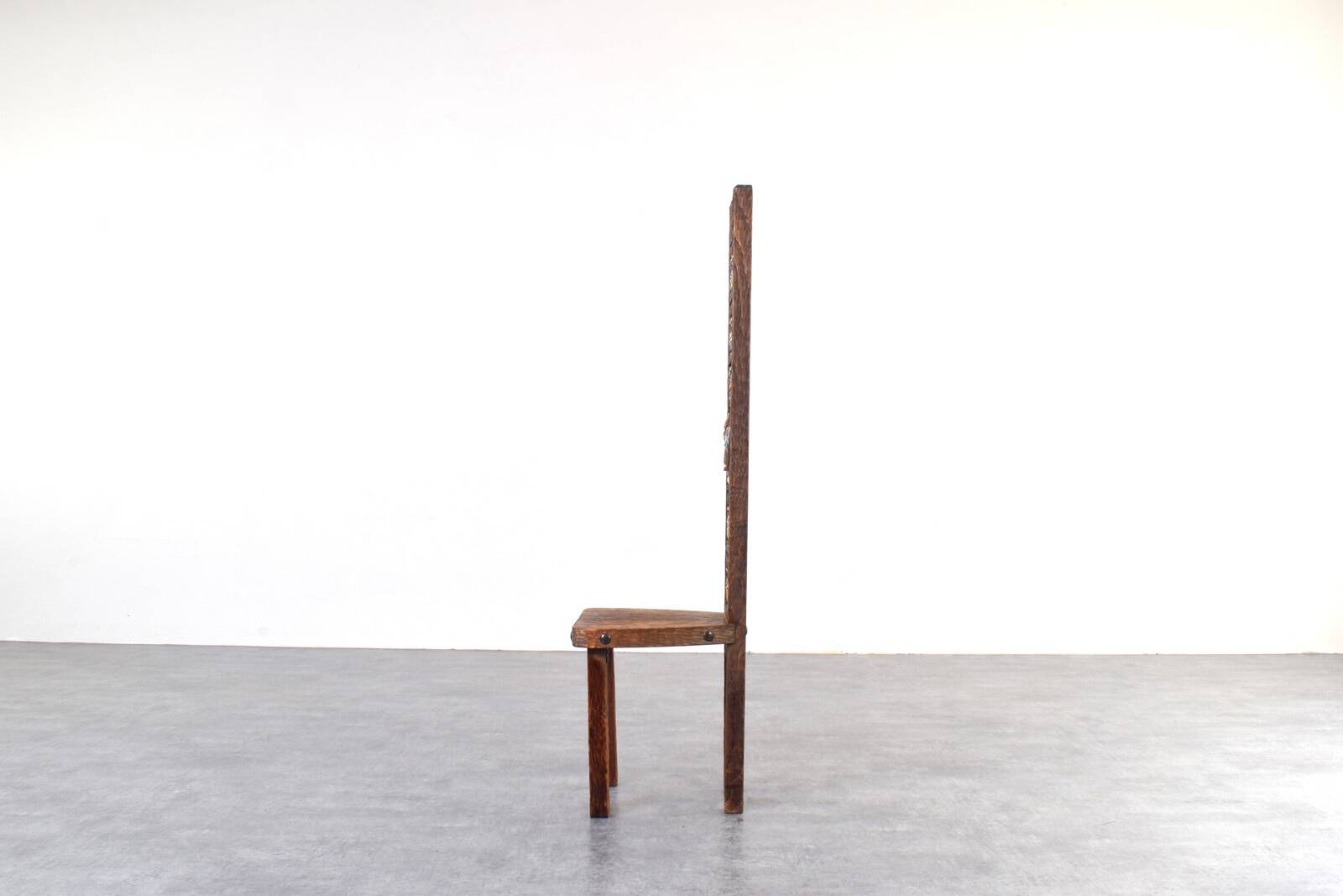 Spanish High Back Chair from Ormecasa with Jesus and Apostles, 1970s.