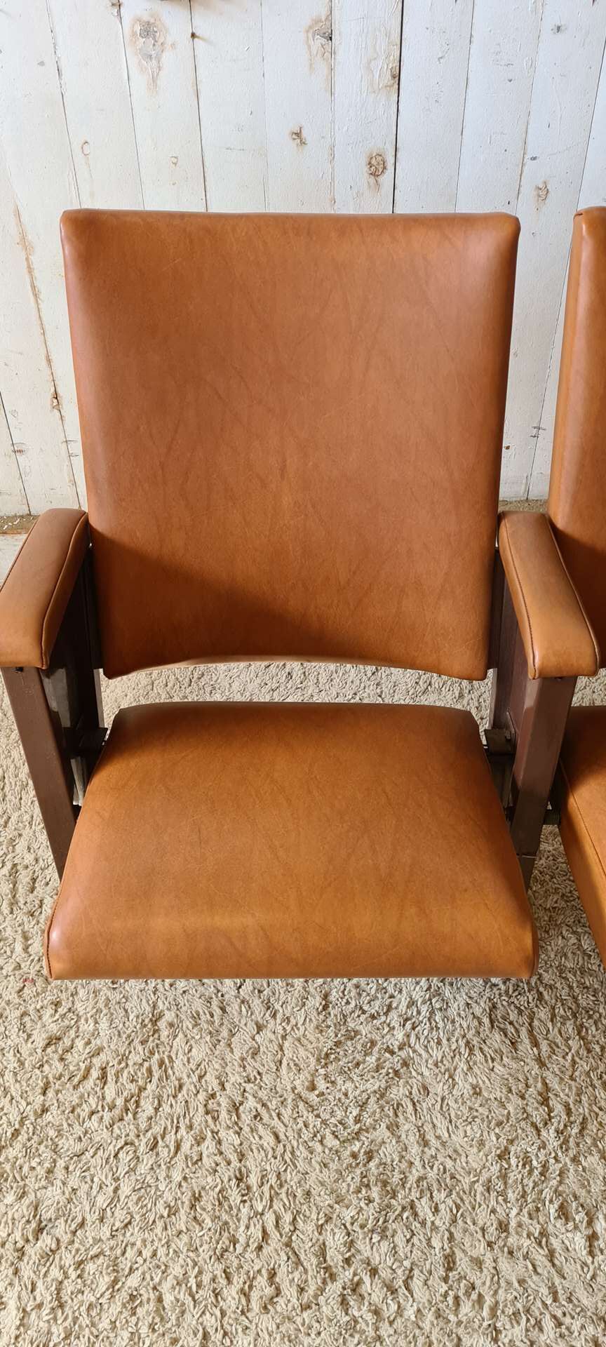 Pair of vintage cinema armchairs