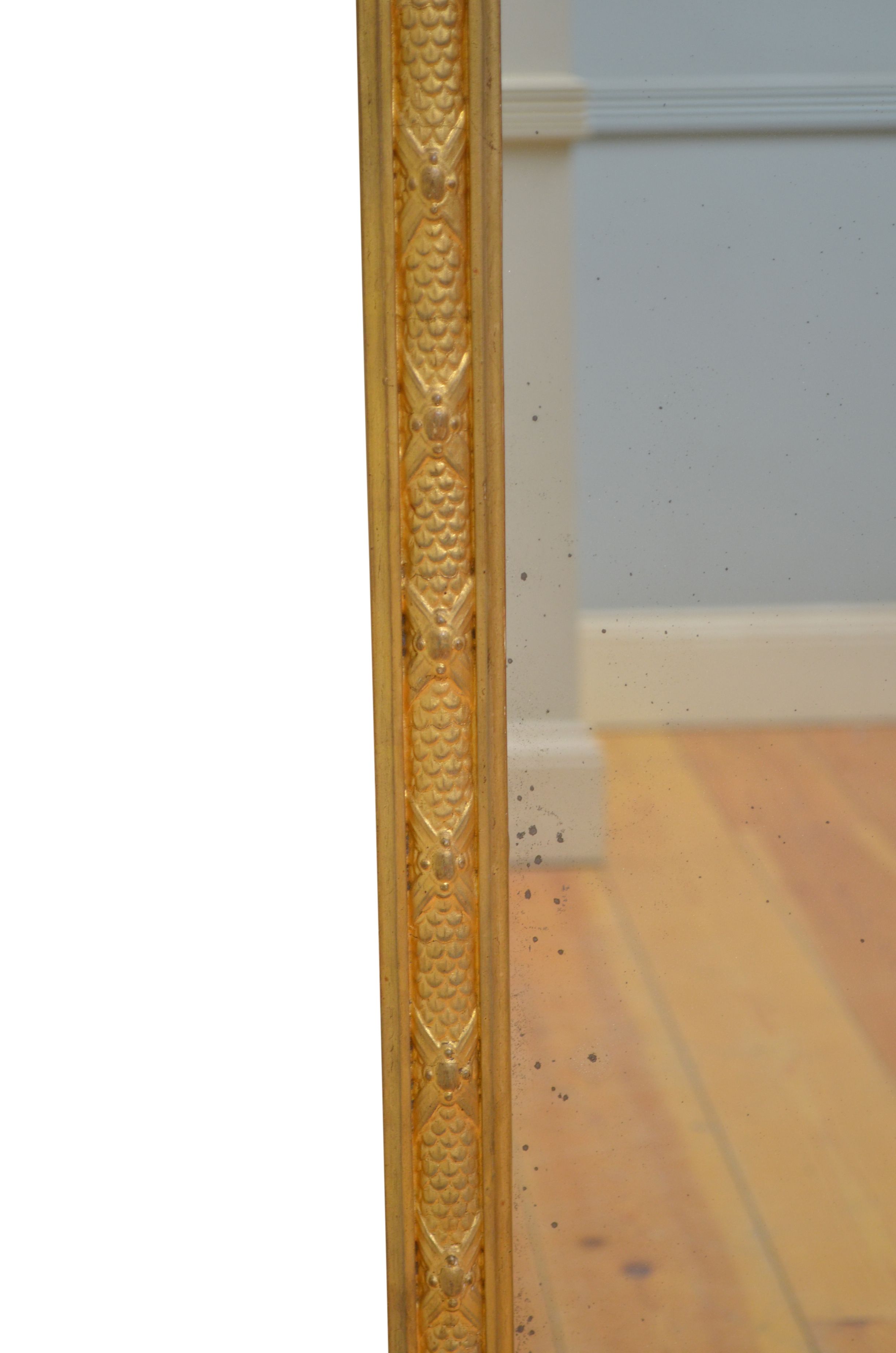 Miroir de cheminée victorien doré