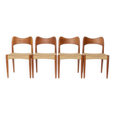 Ensemble de 4 chaises de salle à manger danoises par Arne Hovmand-Olsen pour Mogens Kold, années 1960.