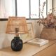 Black table lamp & rattan
