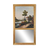 Gold wooden trumeau mirror, Louis XVI style – 1900