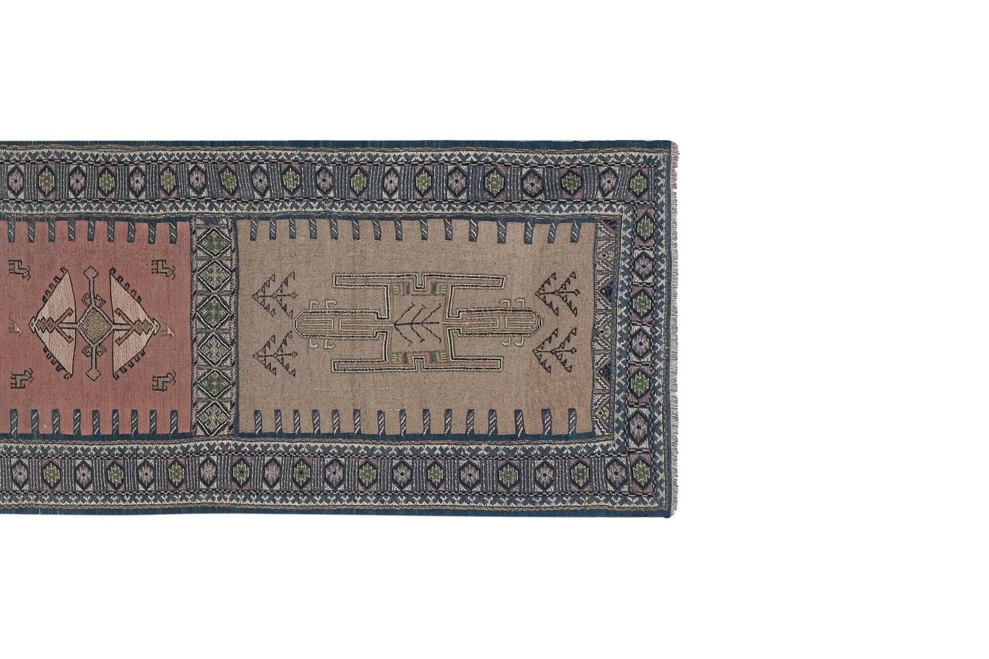 Vintage Turkish hallway rug 95x405 cm