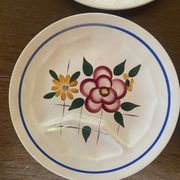 6 assiettes plates à compartiments Digoin Sarreguemines