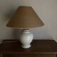 Neo-classical baluster lamp in cracked white earthenware from the 1970s.