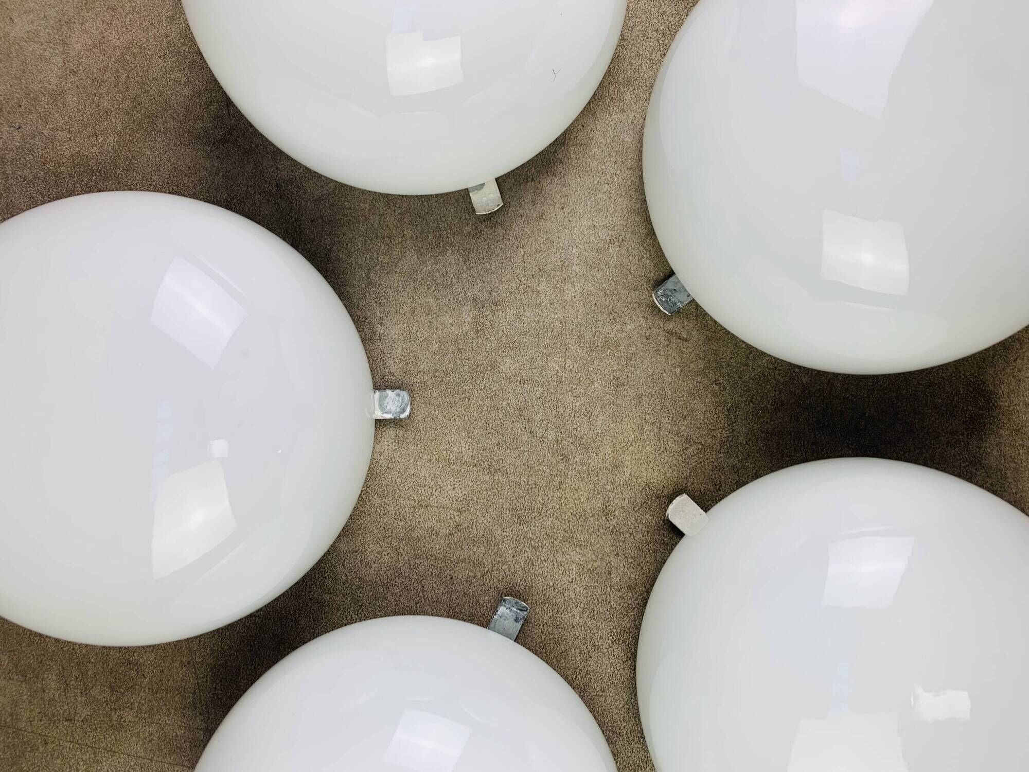 5 opaline ball sconces, half spheres, ceiling lights