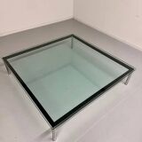 XXL coffee table LC10 design by Le Corbusier for Cassina, 1980s, glass.