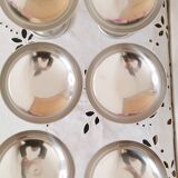 Set of 6 large ice cream cups on foot, in 18/10 stainless steel (ref 6)