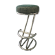 Vintage 80s green metal bar stool.