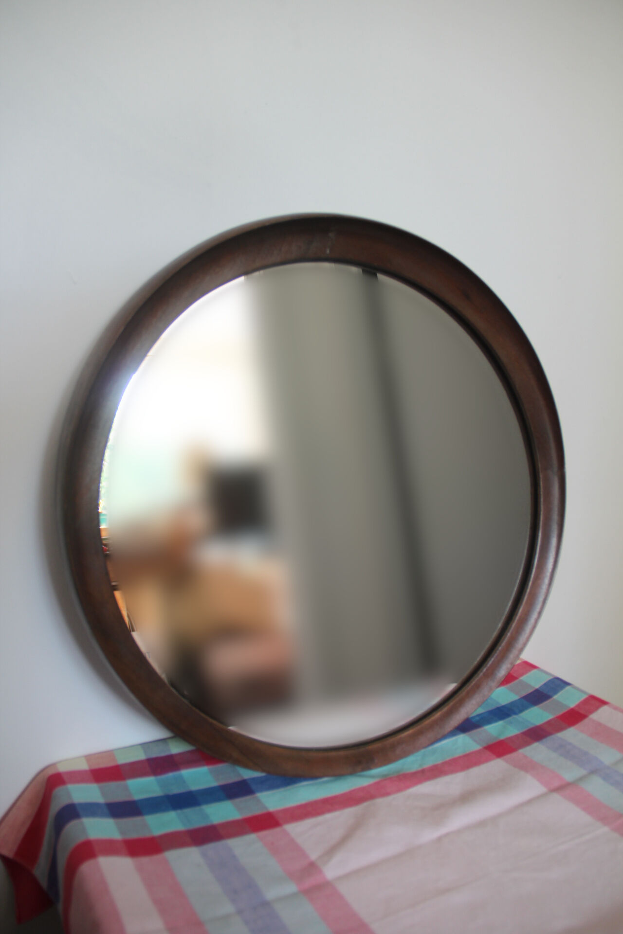 Vintage mirror, exotic wooden frame 50cm