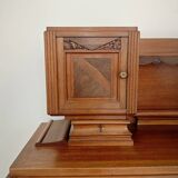 Buffet haut art and craft Art déco français en bois blond 1950 1960