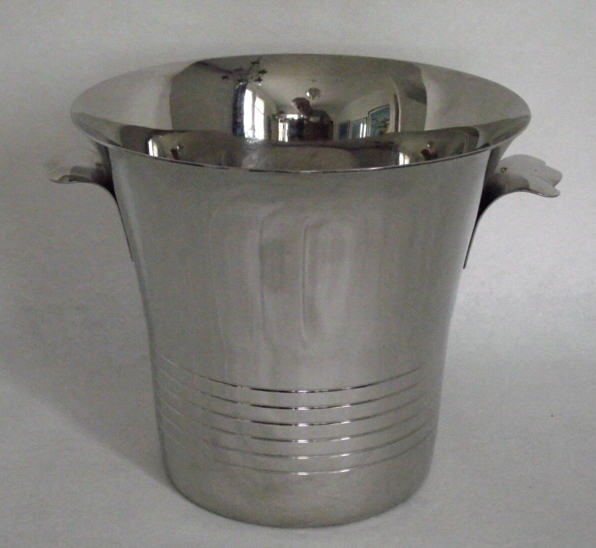 Silver stainless steel champagne bucket 18.10