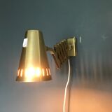 Brass accordion wall lamp