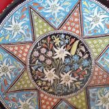 Dish in ridge Thun in polychrome enamels, Rdelweiss